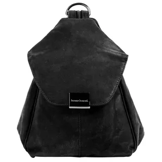 Cityrucksack BRUNO BANANI, Damen, Gr. B/H/T: 25cm x 20cm x 9cm, onesize, schwarz, Leder, Rindsleder, unifarben, Rucksäcke Cityrucksack, echt Leder