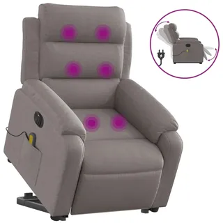 vidaXL Elektrischer Massagesessel mit Aufstehhilfe Taupe Stoff - Taupe