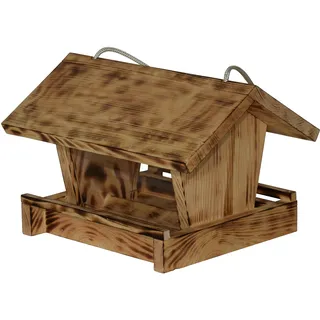 Dehner Natura Premium Wildvogel Futterhaus Linn, Futterstation für Wildvögel, Vogelhaus robust/hängend, inkl. Kordel zum Aufhängen, ca. 27 x 18 x 20.5 cm, aus FSC-zertifiziertem Kiefernholz, natur