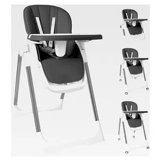 Mitwachsender Kinderhochstuhl, Hochstuhl für Babys mit 8 Höhenstufen, 4 Neigungspositionen, klappbarer Babystuhl & leicht zu reinigen mit Essplatte, Kinderstuhl ab Geburt bis 36 Monate (max 20kg) - Grau - Grau