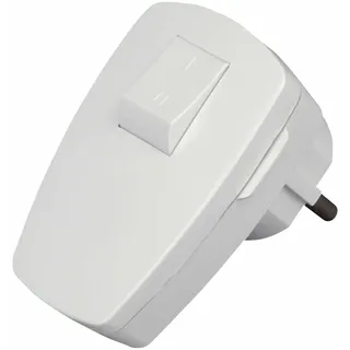 Kopp Schutzkontakt-Stecker mit Schalter, 1 Stück, arktis/weiß, 170402006