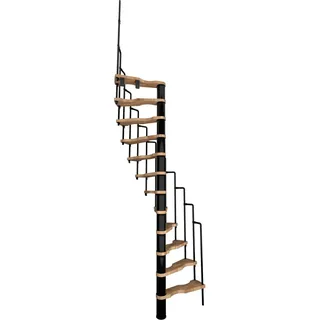 Minka Spindeltreppe Suono 120 cm x 68 cm Buche-Schwarz Raumhöhe bis 305 cm