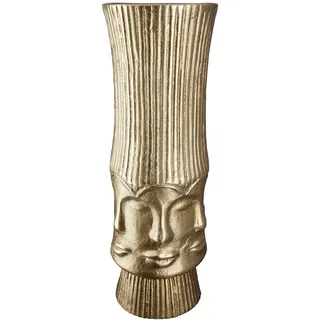 GILDE Vase Blumenvase aus Aluminium - Deko Wohnzimmer Geschenk für Frauen Geburtstag Muttertag - Farbe: Gold Höhe 35 cm