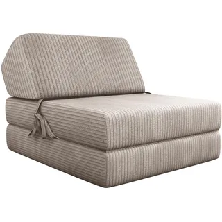 MIRJAN24 Sofa Kevin Cord mit Schlaffunktion, Schlafsofa, Bettsessel, Klappmatratze (Farbe: Poso 03) - Braun