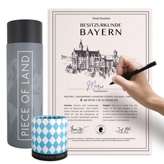 happylandgifts® Echtes Bayern Grundstück als einzigartiges Geschenk für Bavaria Fans | Besitzurkunde mit Wunschname zum selber eintragen | Bayern Geschenke | München