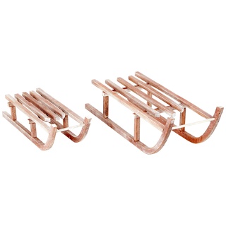 Small Foot Company Small foot 10204 - Deko-Schlitten Chabby-Holz, 2er-Set, ca. 60x19cm/45x14cm