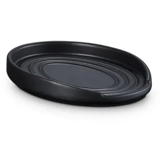 Le Creuset ovale Löffelablage aus Steinzeug, Schwarz matt, 71507150000099