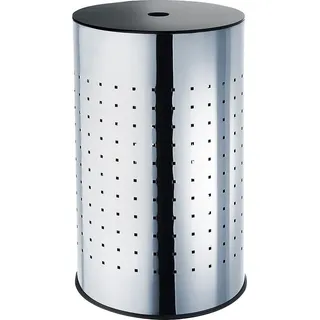 locker Wäschekorb verchromtes Metall, Höhe 58 cm, silberfarben