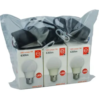 E2 Elektro Baustellenfassung mit Anschlussleitung E27 3er Pack