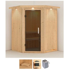 Bild von Sauna »Liva«, (Set), 9 KW-Ofen mit integrierter Steuerung beige