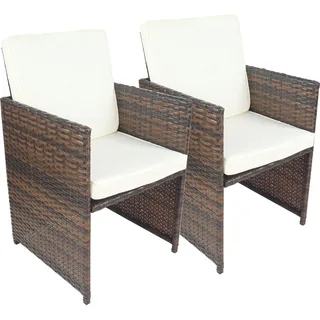 VCM Gartenstuhl Raloso 53 x 53 x 84 cm braun 2 St.