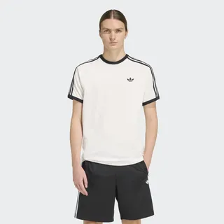 T-Shirt ADIDAS ORIGINALS "3-STREIFEN", Herren, Gr. S, weiß, Obermaterial: 100% Baumwolle, Rundhals, Shirts T-Shirt