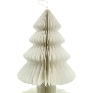 Kaemingk Weihnachtsanhänger Tannenbaum Weiß Glitter & Aufhänger 40 cm - Papier - Weiß