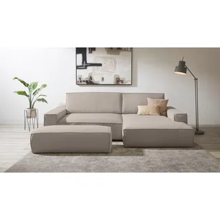 Home affaire Polsterecke »SHERWOOD XXL tief, L-Form, Schlaffunktion, Bigsofa, Cord, Leinenoptik« stellbar zum Schlafsofa (Krokodilverbinder), Cord, Leinenoptik