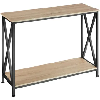 tectake Konsolentisch Tacoma,100 x 35 x 80,5 cm,Industrial Holz hell, Eiche Sonoma , Holzwerkstoff , Beton Optik , Rechteckig , 35x80.5x100 cm , Wohnzimmer, Wohnzimmertische, Konsolentische