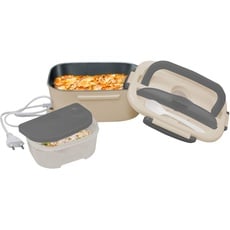 NERTHUS Lunch Box Elektrische Lunchbox mit Hauptfach Edelstahl 18/8 Grau 450 ml - 60 ml FIH 730
