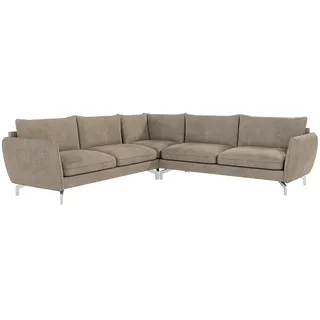 S-Style Möbel Ecksofa Elou Dunkelbeige Microfaser , Beige , Textil , Echtholz,Buche, Birke , Füllung: Silikon,Schaumstoff , Eckteil, L-Form , 276x276 cm , Blauer Engel, FSC Mix, Oeko-Tex®, Hergestellt in Europa , Wohnzimmer, Sofas & Couches, Wohnlandschaften, Ecksofas