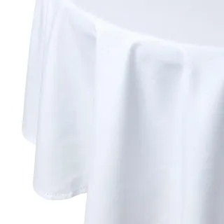 Homescapes Tischdecke weiß rund 178 cm, 100% Baumwolle , Textil , Uni , Rund , 178x178 cm , Oeko-Tex® , Heimtextilien, Wohntextilien, Tischwäsche, Tischdecken