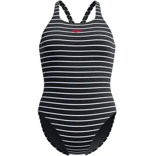 Speedo Endurance+ Printed Medalist Damen Schwimmanzug, schwarz - 38