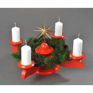 ALBIN PREIßLER Albin Preissler »Weihnachtsstern, Weihnachtsdeko rot«, Ø 29 cm, rot, inkl. Tannenkranz