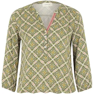 Cartoon Damen Casual-Bluse mit Muster 38, Grün/Violett