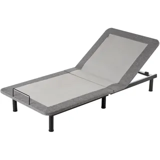 Beliani Brunoy elektrisch verstellbar gepolstert 90 x 200 cm