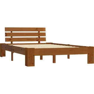 vidaXL Massivholzbett Honigbraun Kiefer 120x200 cm - Braun