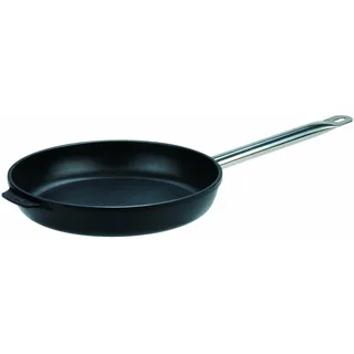 GSW 160247 GastroTraditionell TITANIUM Bratpfanne mit Edelstahlgriff - 24cm, Schwarz