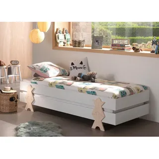 Vipack Stapelbett , Weiß , Holz , Kiefer , Höhe ca. 18 cm , 90x200 cm , Schlafzimmer, Betten, Gästebetten