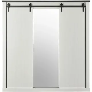 furn.design Schiebetürenschrank Stove 201 x 209 x 63 cm Weiß/Anthrazit