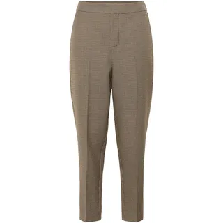 Marlene-Hose KAFFE "Damen Hose KAelyah", Damen, Gr. 38, N-Gr, beige (beige, schwarz petit houndstoot), Obermaterial: 69% Polyester PES. 29% Viskose CV. 2% Elasthan EL., Hosen Marlene-Hose