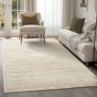 Sanat Teppich »Hera 3404« rechteckig 11 mm Höhe Kurzflor, modern, Wohnzimmer, Schlafzimmer, fussbodenheizungsgeeignet, beige
