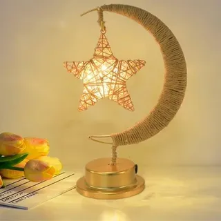 LED-Nachttischlampe mit USB-Ladung, batteriebetrieben, romantische Mondbeleuchtung, charmante Lampe für Kinderzimmer, Ramadan-Licht.