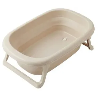 Faltbare Babybadewanne mit Ablaufstopfen 1 St beige