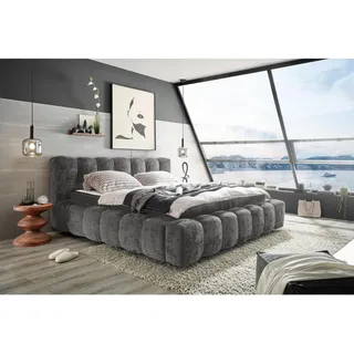 Mid.you Polsterbett , Grau , Textil, Holzwerkstoff , 180x200 cm , gepolstertes Kopfteil , Schlafzimmer, Betten, Polsterbetten