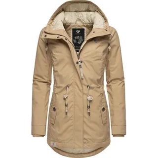Wintermantel RAGWEAR "Winterjacke Monadis Black Label", Damen, Gr. M, grau (taupe24), Obermaterial: 65% Polyester PES. 35% Baumwolle CO.  Obermaterial: Futter: 100% Polyester PES. 100% Polyester PES., Mäntel Wintermantel