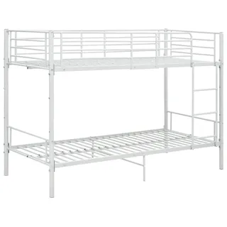vidaXL Etagenbett Weiß Metall 90×200 cm - Weiß