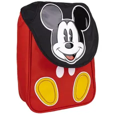 Rucksack für Kinder Mickey Mouse - Mit Überschlag - 20x27x9 cm - Kleiner Kinderrucksack aus Weichen Materialien - Gepolsterte & Verstellbare Schulterträger - Original Produkt in Spanien Designed