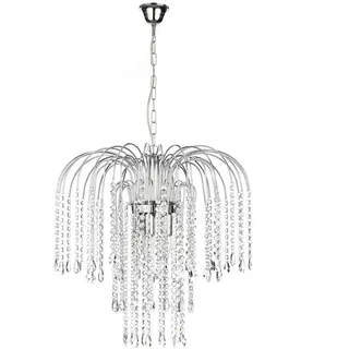 Onli Kristall-Hängeleuchte Pioggia max. 6 Watt 110 cm Metall, Glas