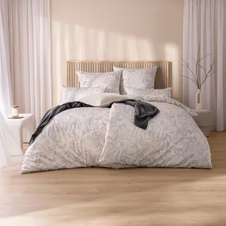 Estella Schweizer Premium Satin Bettwäsche 155x220 Birgit puder Paisley 2193-202