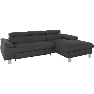 Cotta Ecksofa COTTA Kunstleder 2-Sitzer Schwarz