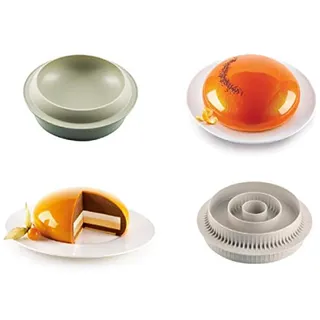 silikomart | Modernes Kuchensilikon-Set GOCCIA + MULTI-INSERT ROUND, Antihaft, 2er Pack Mehrzweck-Kuchenformen, Made in Italy