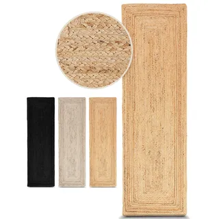 carpetfine Nele Juteteppich 70 x 200 cm Beige