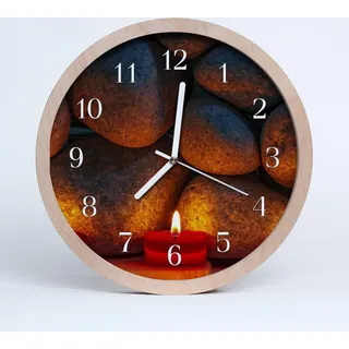 Holzuhr 20fi cm wanduhr - Steine - Schwarz