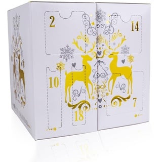 accentra – Adventskalender Beauty mit 24 Make up & Kosmetik Produkten – Schmink Adventskalender Frauen mit Lippenstift, Wimpern, Nagellack, Lidschatten, Applikatoren uvm. – Weihnachtskalender Beauty