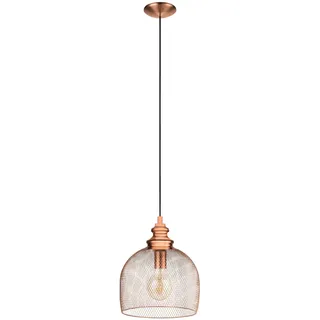 EGLO Pendelleuchte Straiton, Esstisch Hängelampe Industrial, Vintage | Hängeleuchte aus Stahl in Kupfer, Esszimmerlampe, Wohnzimmerlampe hängend mit E27 Fassung