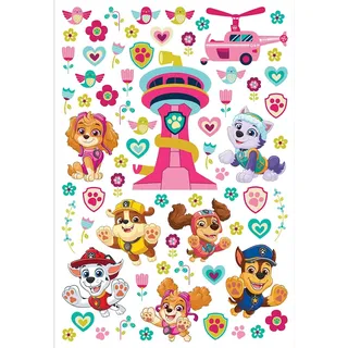 Paw Patrol Welpenmädchen Kinderzimmer und Babyzimmer Wandstickers, Wandtattoo für Mädchen und Junge von AG Design | 42,5 x 65 cm | ADK 1660