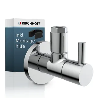 Kirchhoff Universal Eckventil mit Schnellverschluss, Eckregulierventil für Kalt- und Warmwasserleitungen, Chrom