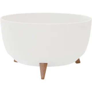 Pflanzgefäße Oslo Stripe weiß Streifenoptik, 47 x 26,5 cm Kunststoff auf Füßen mit Einsatz