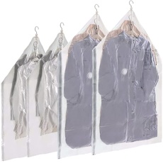 Vakuumbeutel zum Aufhängen für Kleidung, 4 Stück (2 lang 134,6 x 70,1 cm, 2 kurze 104,9 x 70,1 cm), platzsparende Taschen zum Aufhängen